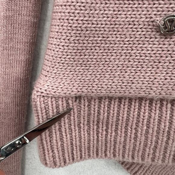 LULULEMON Wrap It Up Sweater Womens XS Pink Merino Wool Cardigan Athletic - Picture 16 of 16